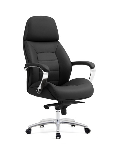 [46350181012] كرسي دوار ظهر طويل جلد CLR-BLACK PU MOD-181